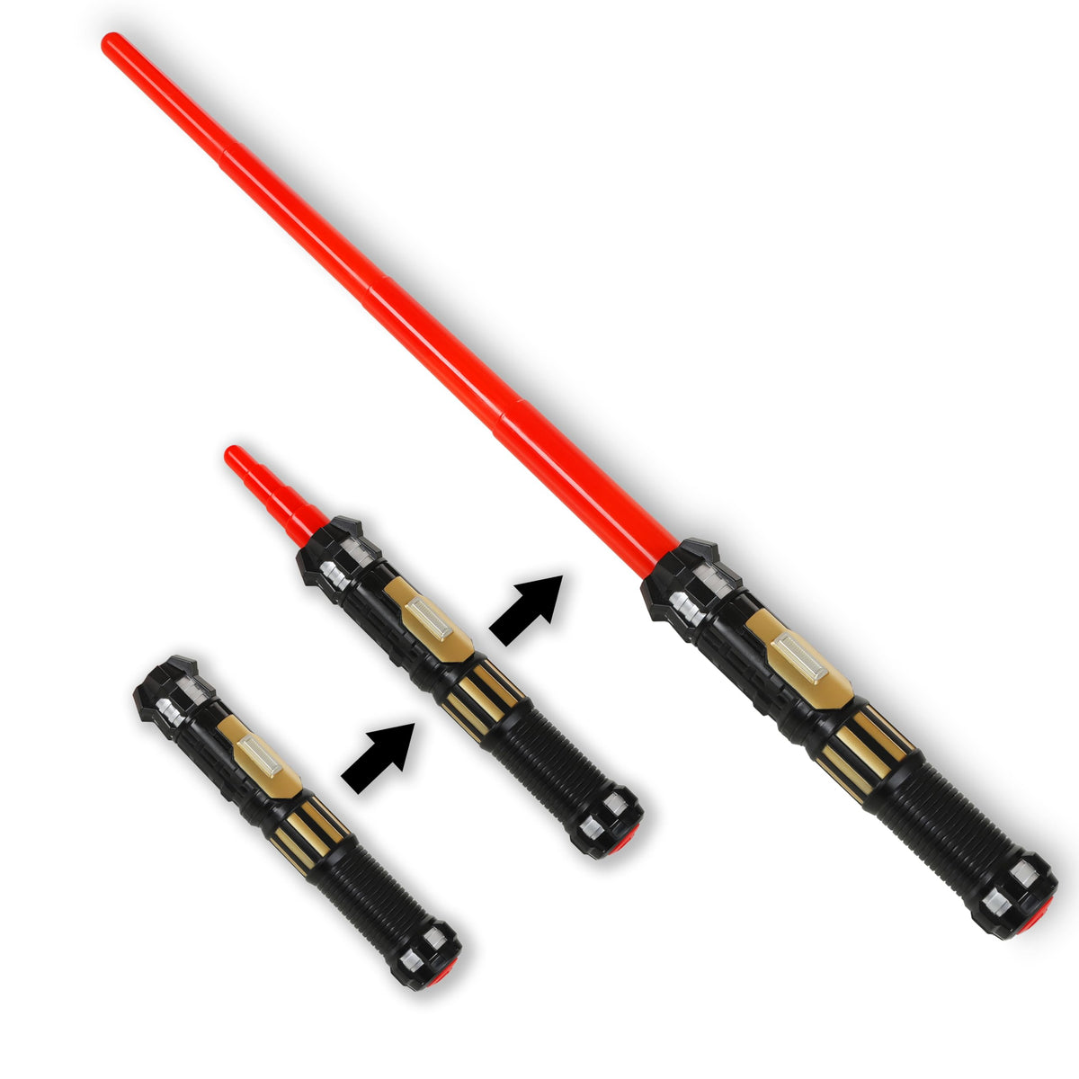 MewduMewdu light up saber fully retracted with red glow for safe, cinematic play