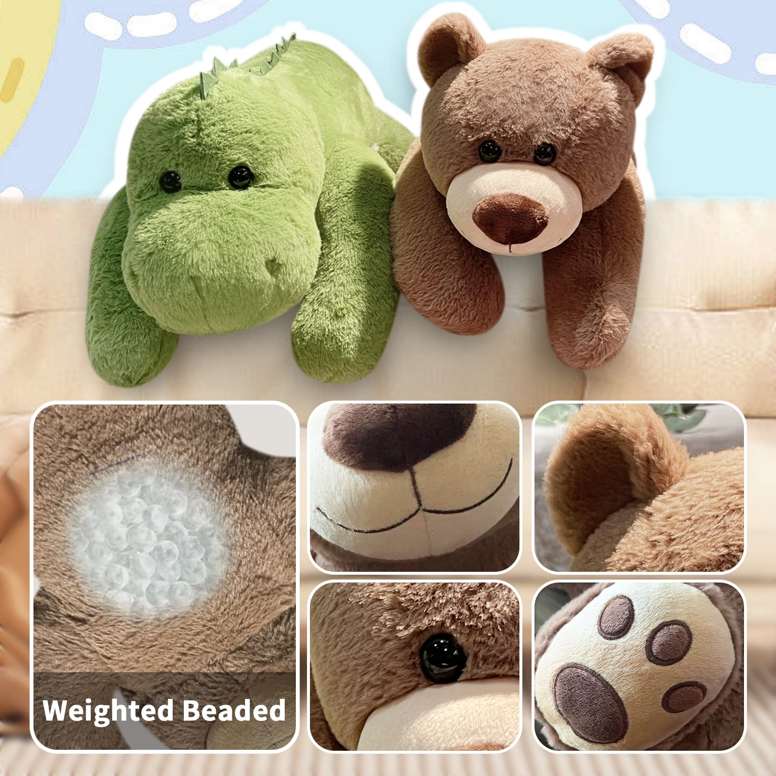 Mewkou weighted plush with tummy contact evokes calm, cozy moments.