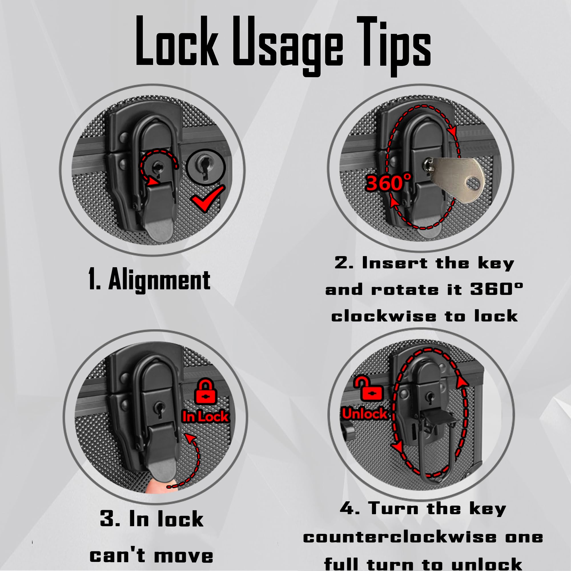 MewVeer Top Loader Case lock mechanism with two-key security for protected storage.