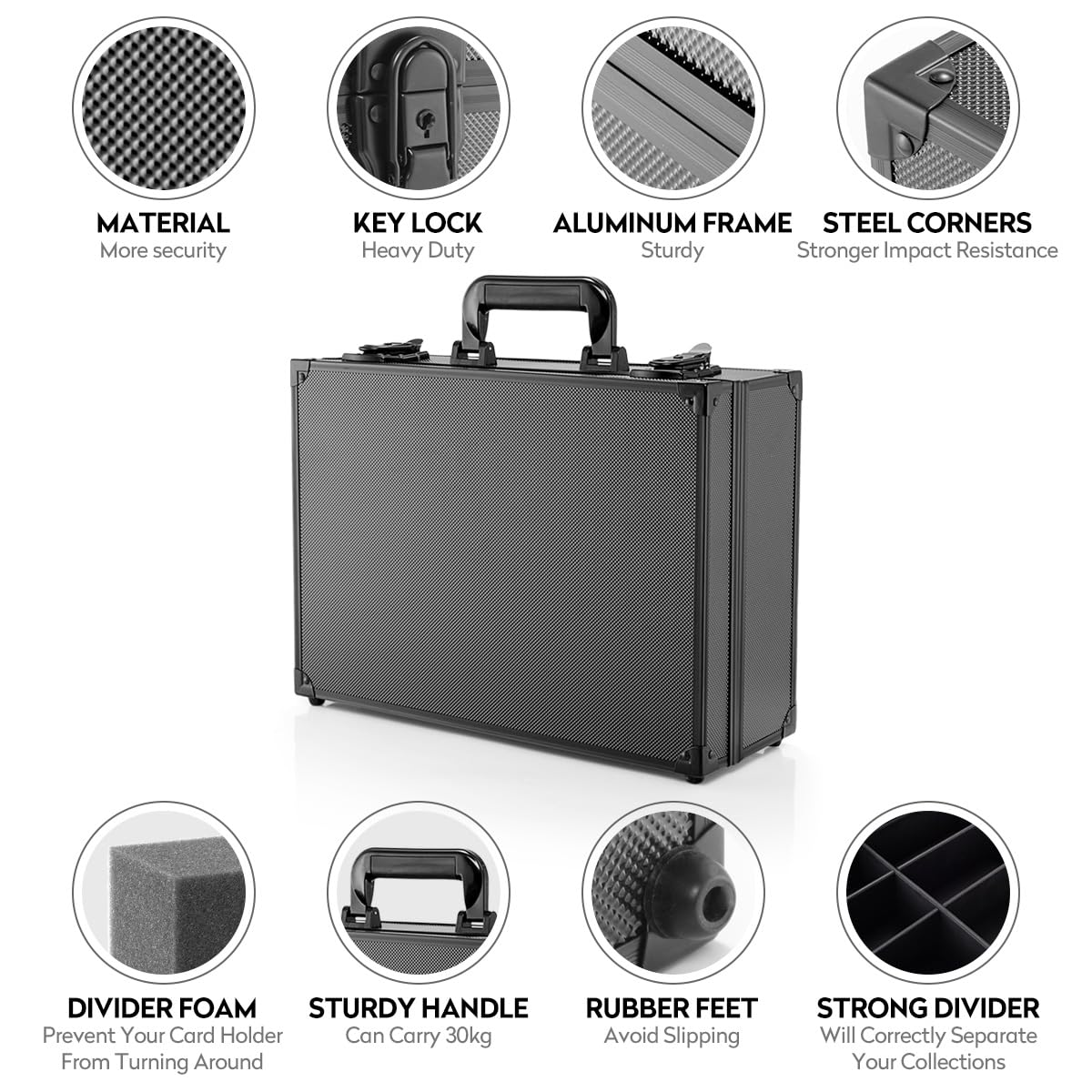 MewVeer Case materials: aluminum alloy frame, ABS veneer, and EVA lining.