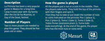 MexART pirinola close-up showing spinning action for quick social play