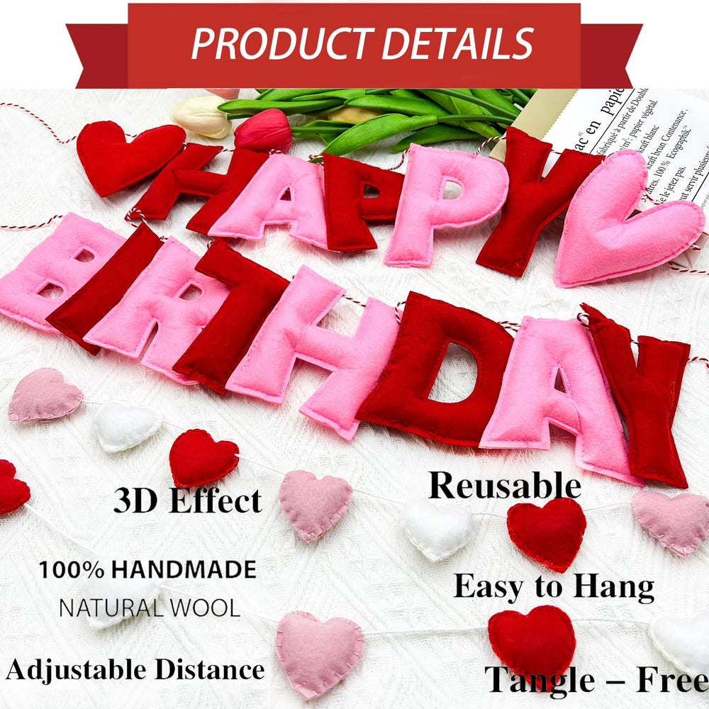 Meygajoe 3D wool felt banner adds textured charm to celebrations