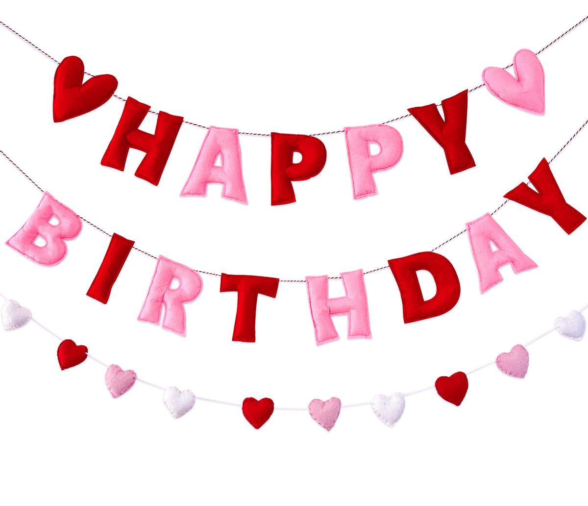 Meygajoe Happy Birthday banner letters in felt for durable wall decor