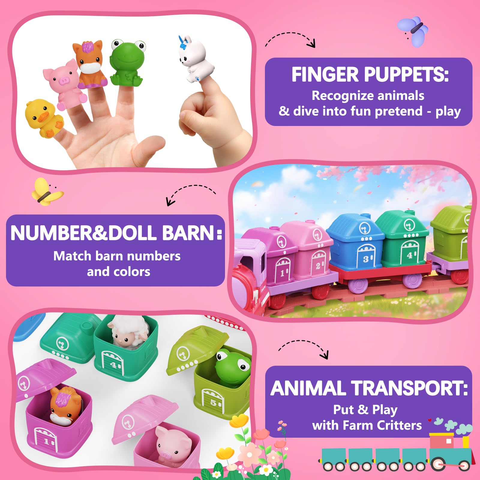 Meytccve multi-skill development toy enhances matching and color sorting.