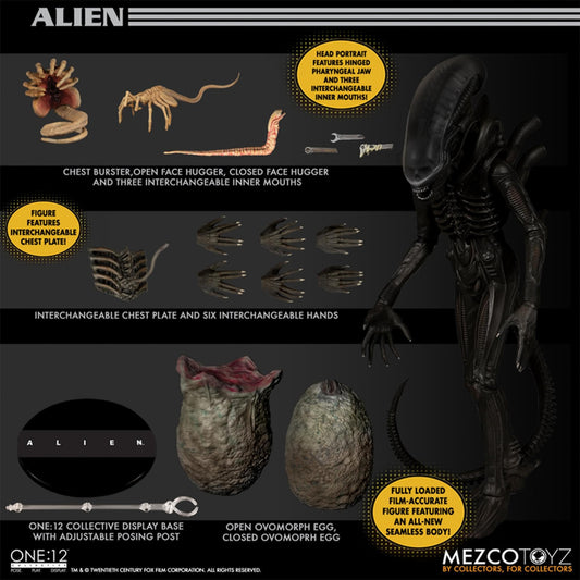 Mezco Alien One:12 Deluxe Action Figure poseable for dynamic photography