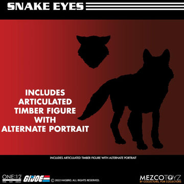 Mezco Snake Eyes One:12 Deluxe full arsenal for immersive display storytelling.