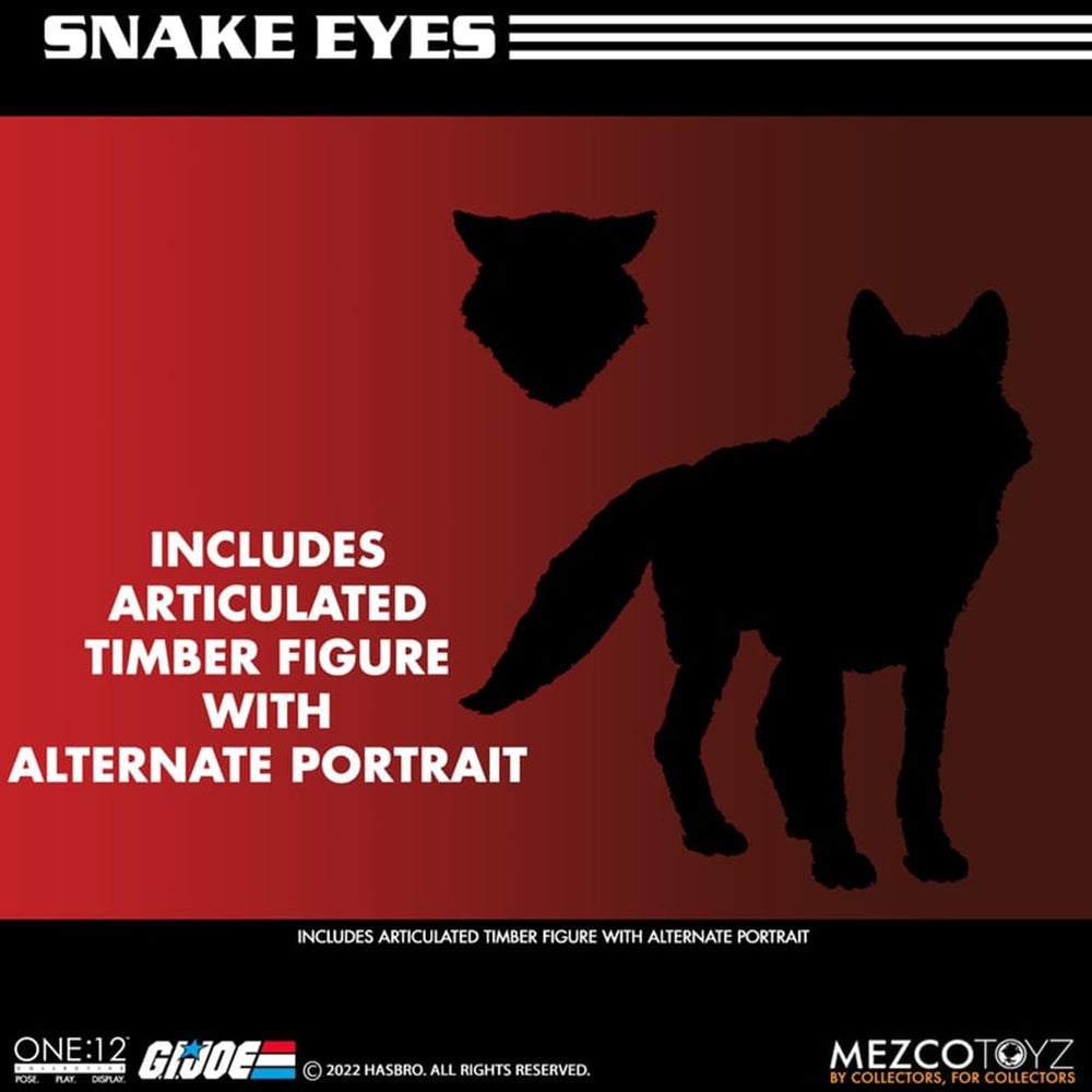 Mezco Snake Eyes One:12 Deluxe full arsenal for immersive display storytelling.