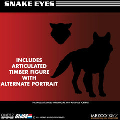 Mezco Snake Eyes One:12 Deluxe full arsenal for immersive display storytelling.