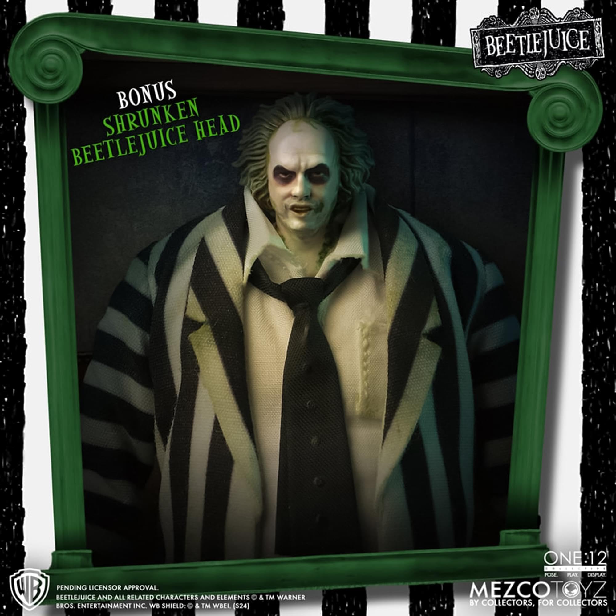 Mezco Toyz One:12 Beetlejuice poseable figure supports dynamic posing options