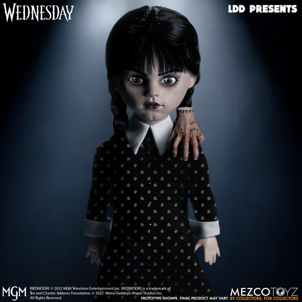 Mezco Wednesday 100% plastic construction ensures durability and light handling.