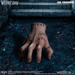 Mezco Wednesday doll display-ready perfect for shelves and dioramas.