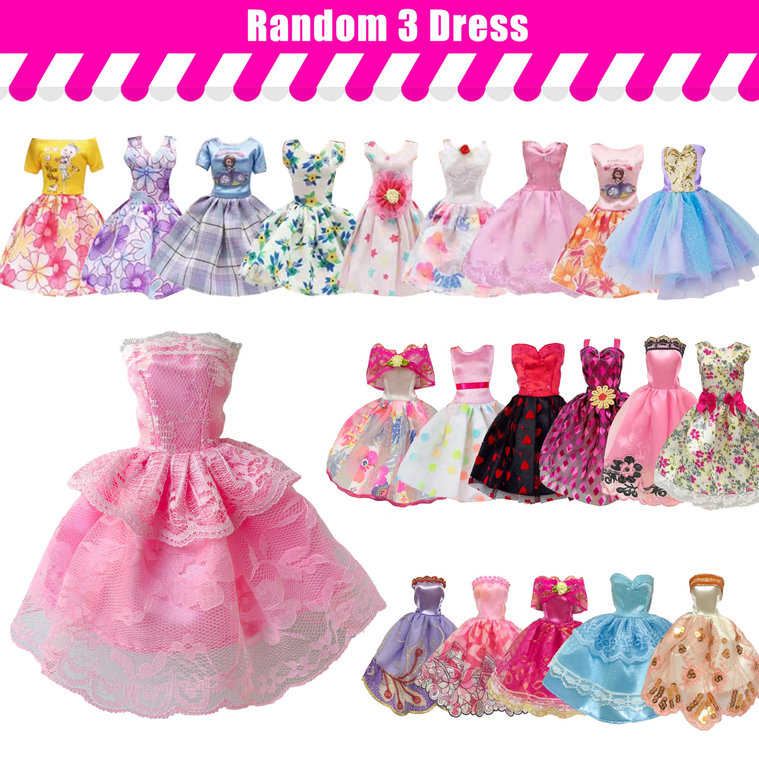 MEZHIFA fashion dresses offer stylish mix-and-match play for dolls.