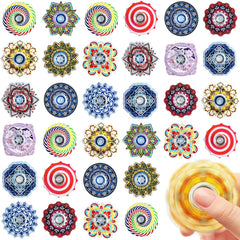 MEZHOBBY 40-pack mini fidget spinners with varied patterns for engaging desk activities.