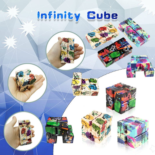 MEZHOBBY infinity cube folding action helps calm busy hands during work.