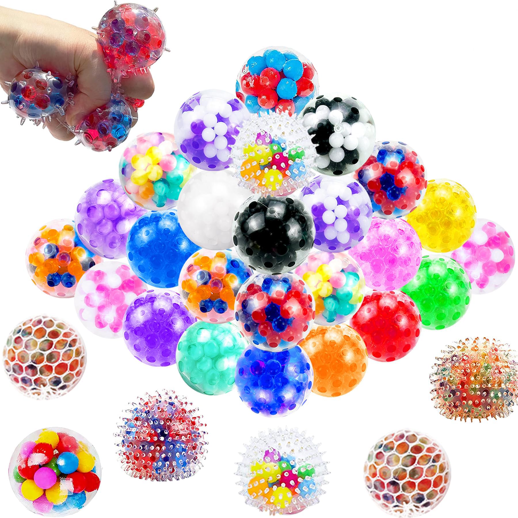 MEZHOBBY stress balls in assorted colors for quick stress relief on the go
