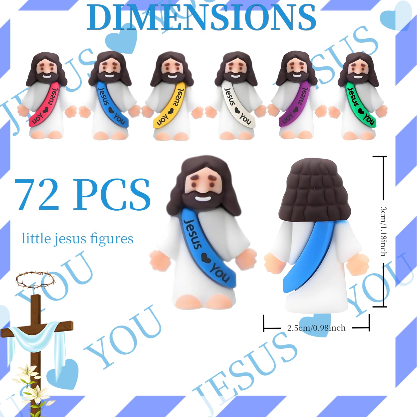 Mezzoia Jesus loves you engraved mini figure for meaningful gifts.