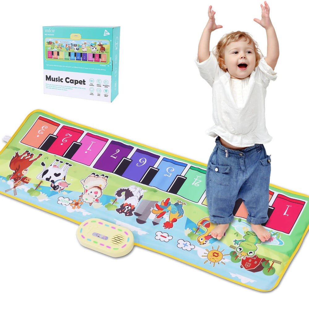 Mfcir toddler piano mat closeup showing keys for musical exploration.