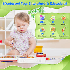 MFEESYOB busy board doors and windows invite exploration and cause-and-effect learning.