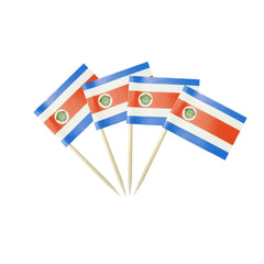 mflagperft Costa Rica flag on stick adds vibrant color to food presentations.