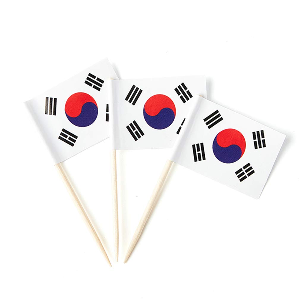 mflagperft mini South Korea flag toothpicks for elegant appetizers