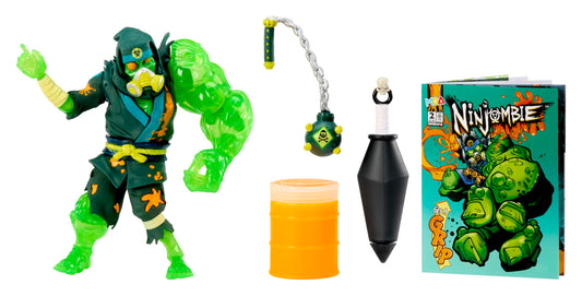 MGA Ninjombie Haz Mat action figure ready for slime spray battle.