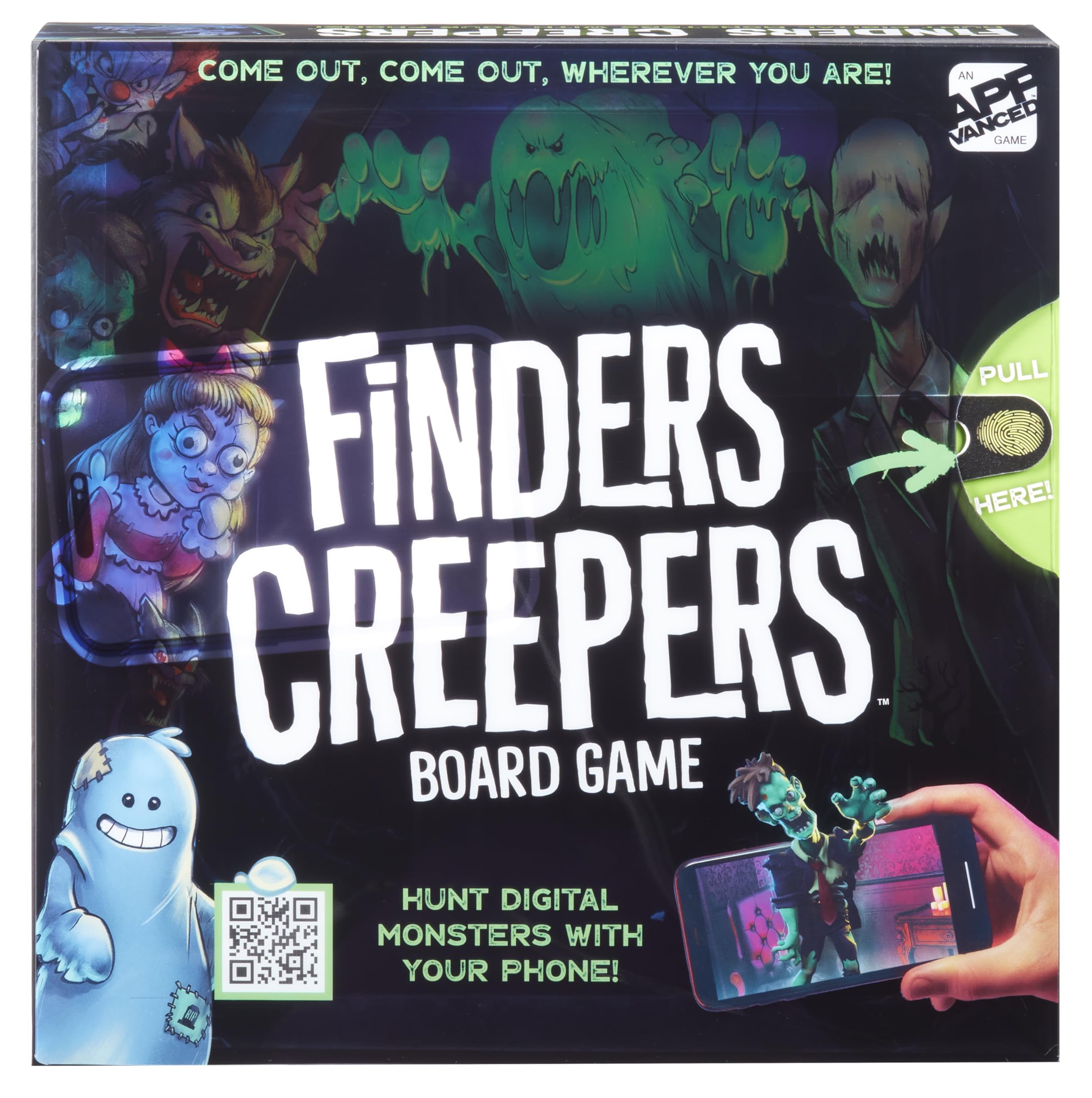 MGA Finders Creepers board game on haunted house board, inviting family strategy and suspense.