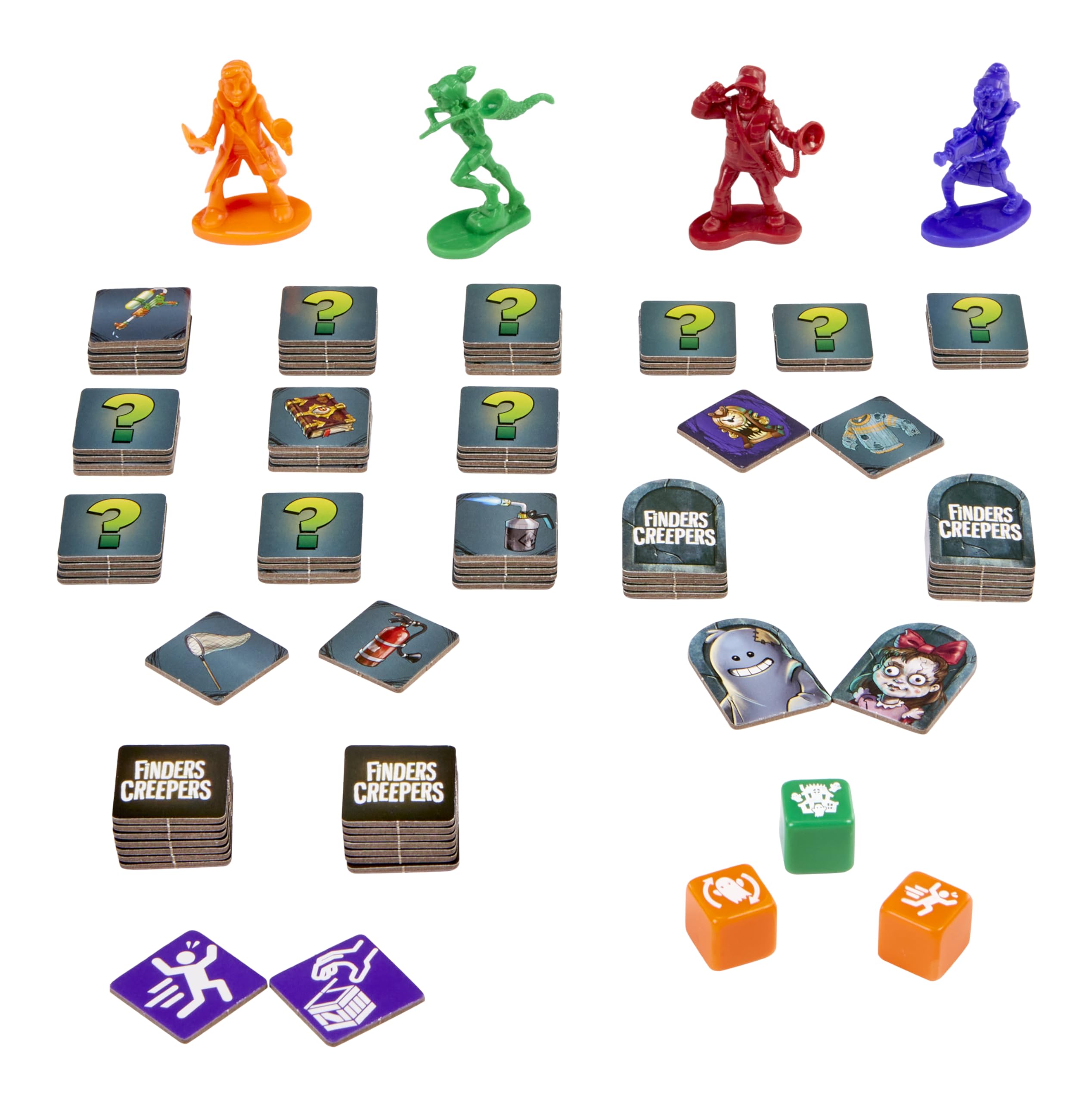 MGA Finders Creepers reference cards and rulebook aiding quick learning.