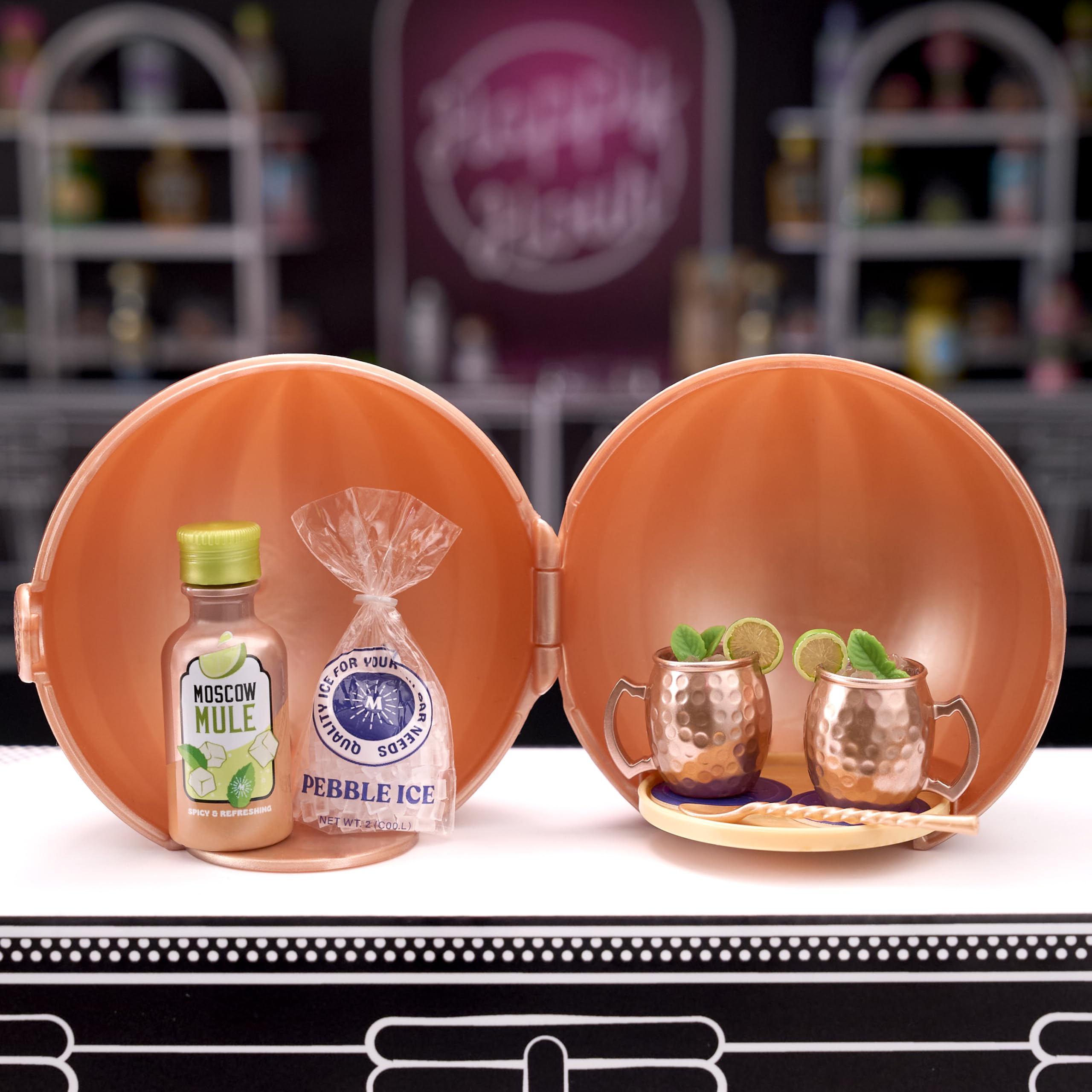 The Happy Hour ball doubles as a compact display cabinet in MGA's Miniverse