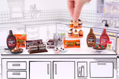 Hershey cocoa powder mini replica enhances a tactile Miniverse scene.