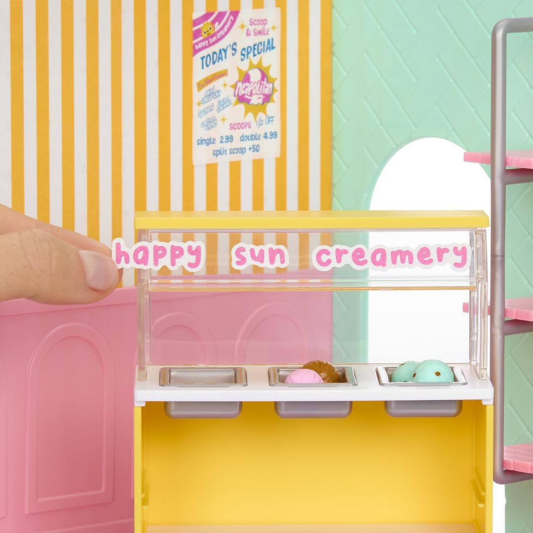 MGA's Miniverse Ice Cream Shop furniture piece provides a focal mini display.