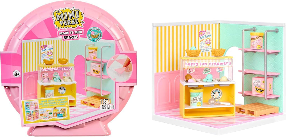 MGA's Miniverse Ice Cream Shop pack unbox for creative mini displays.