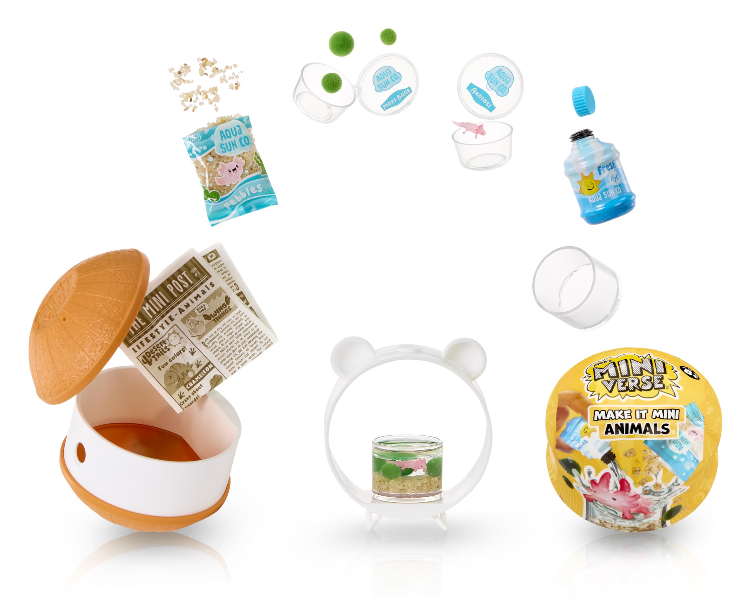MGA's Miniverse Make It Mini Animals ball unboxing reveals tiny pet surprise and creative kit.