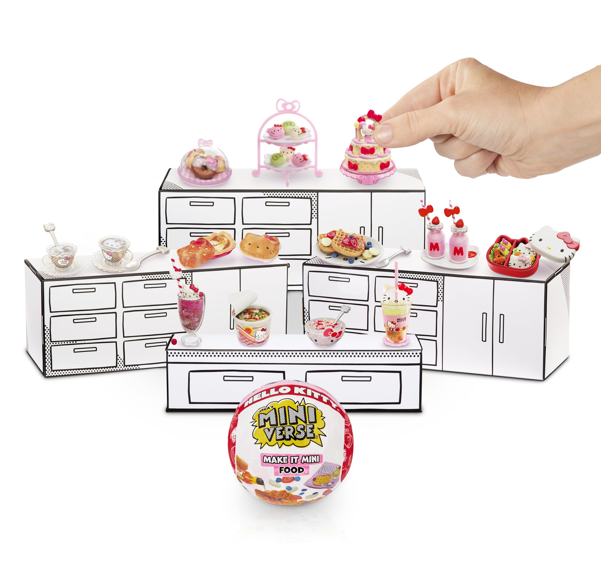MGA's Miniverse Hello Kitty fruit boba tea ball invites creative play and display.
