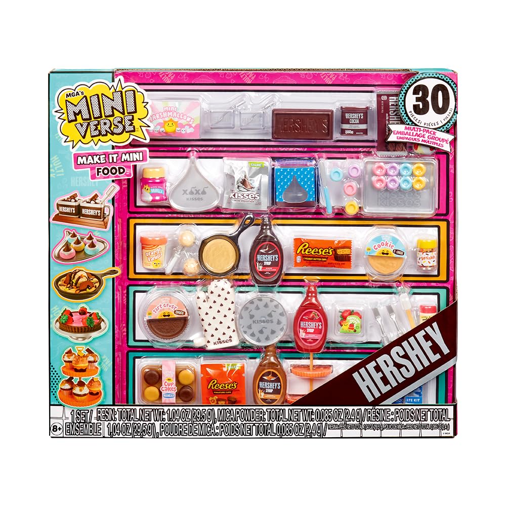 MGA's Miniverse Make It Mini Food Hershey mini pack for display and play.