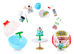 MGA's Miniverse Make It Mini Holiday unboxing ball revealing a festive mini scene