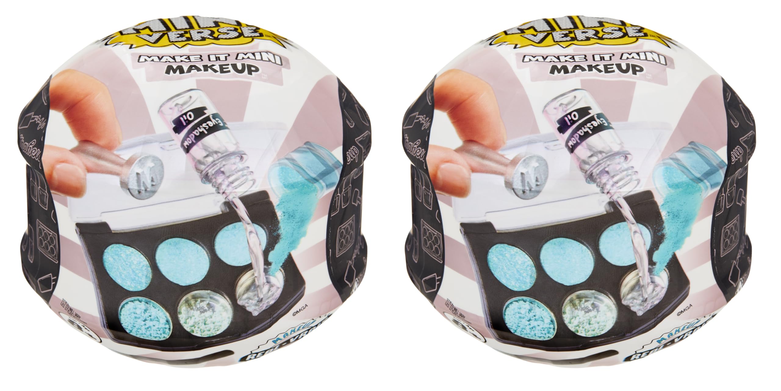 MGA's Miniverse Make It Mini Makeup Balls 2-Pack ready for portable touch-ups.