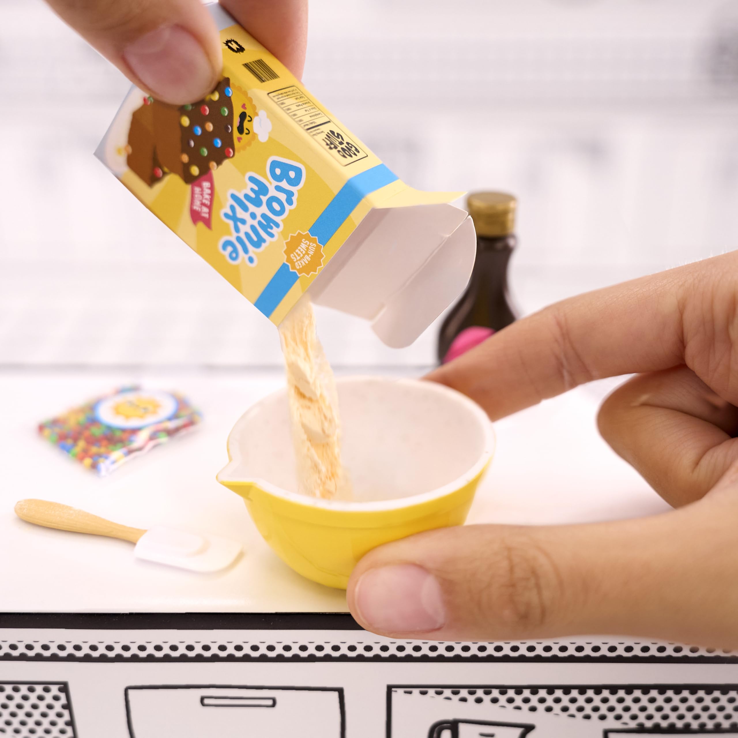 MGA's Miniverse Make It Mini recipe card and tiny ingredients for scratch desserts