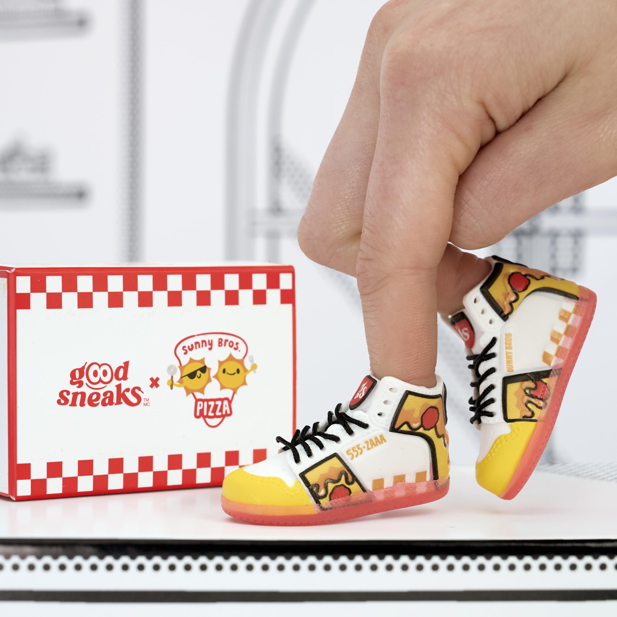 MGA's Miniverse mini high-top sneakers ready for mini styling and display.