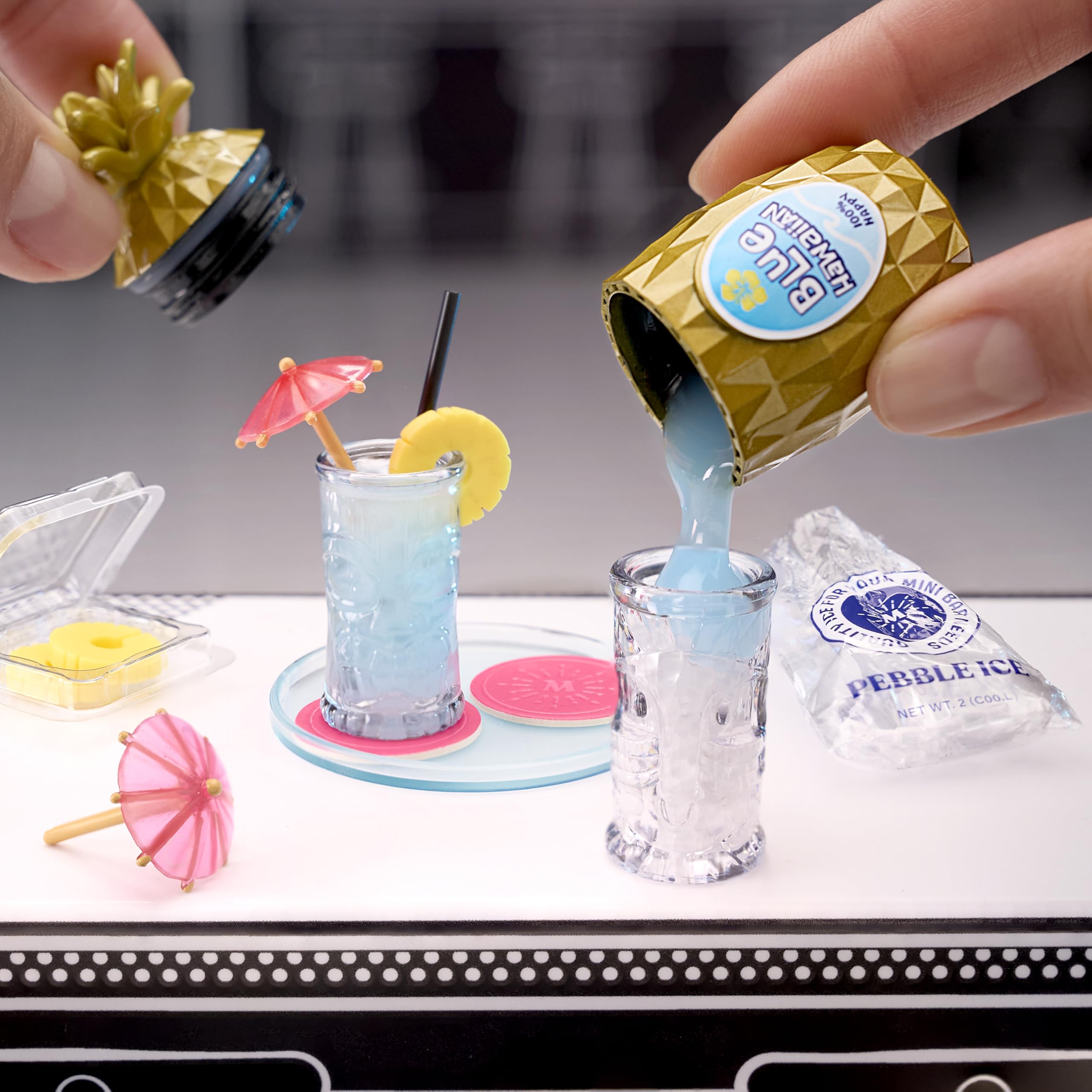 The recipe card guides prep for each mini in MGA's Miniverse Make It Mini Happy Hour line