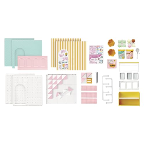 MGA's Miniverse Pizza Shop wallpaper design creates complementary textures.