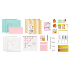 MGA's Miniverse Pizza Shop wallpaper design creates complementary textures.