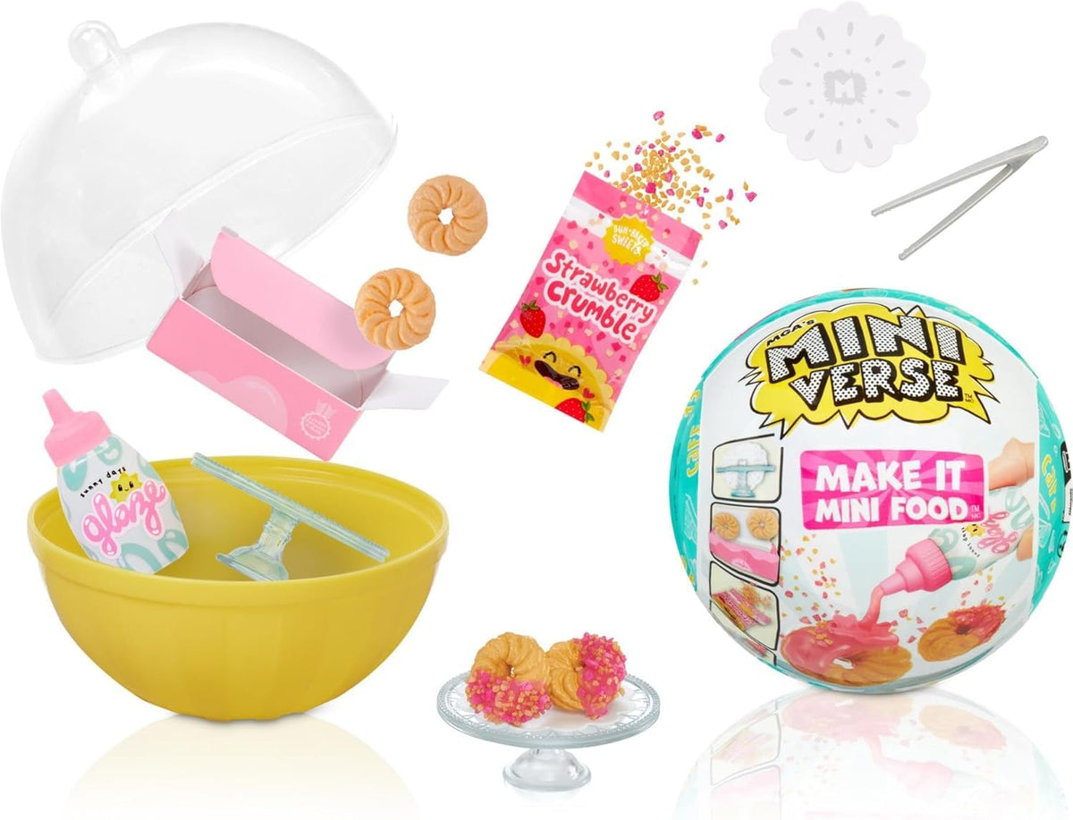 MGA's Miniverse Make It Mini Food Series 3 unboxing ball with surprise mini accessories for crafting