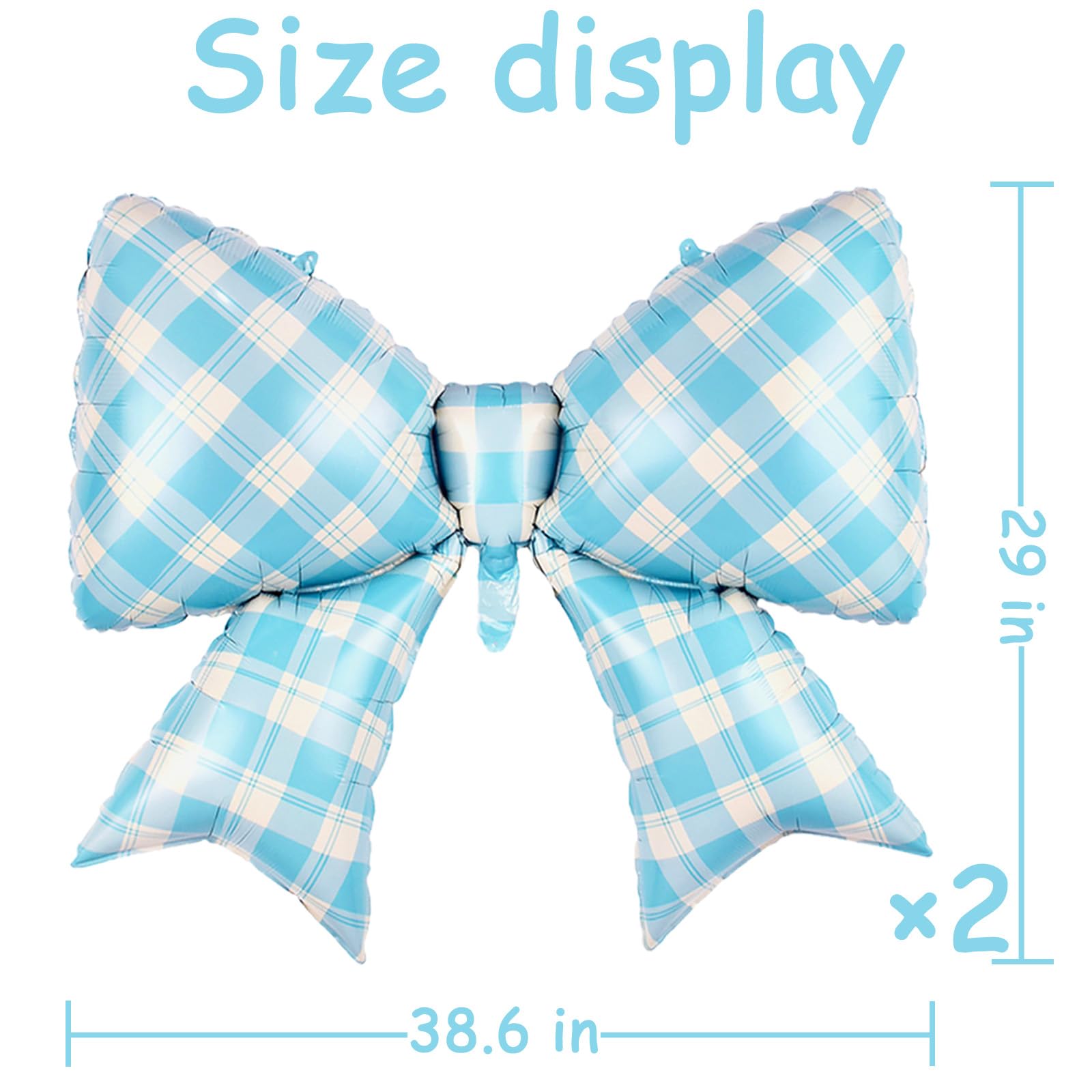 MGJSRNH blue plaid bow knot foil balloon adds charm to photos and backdrops