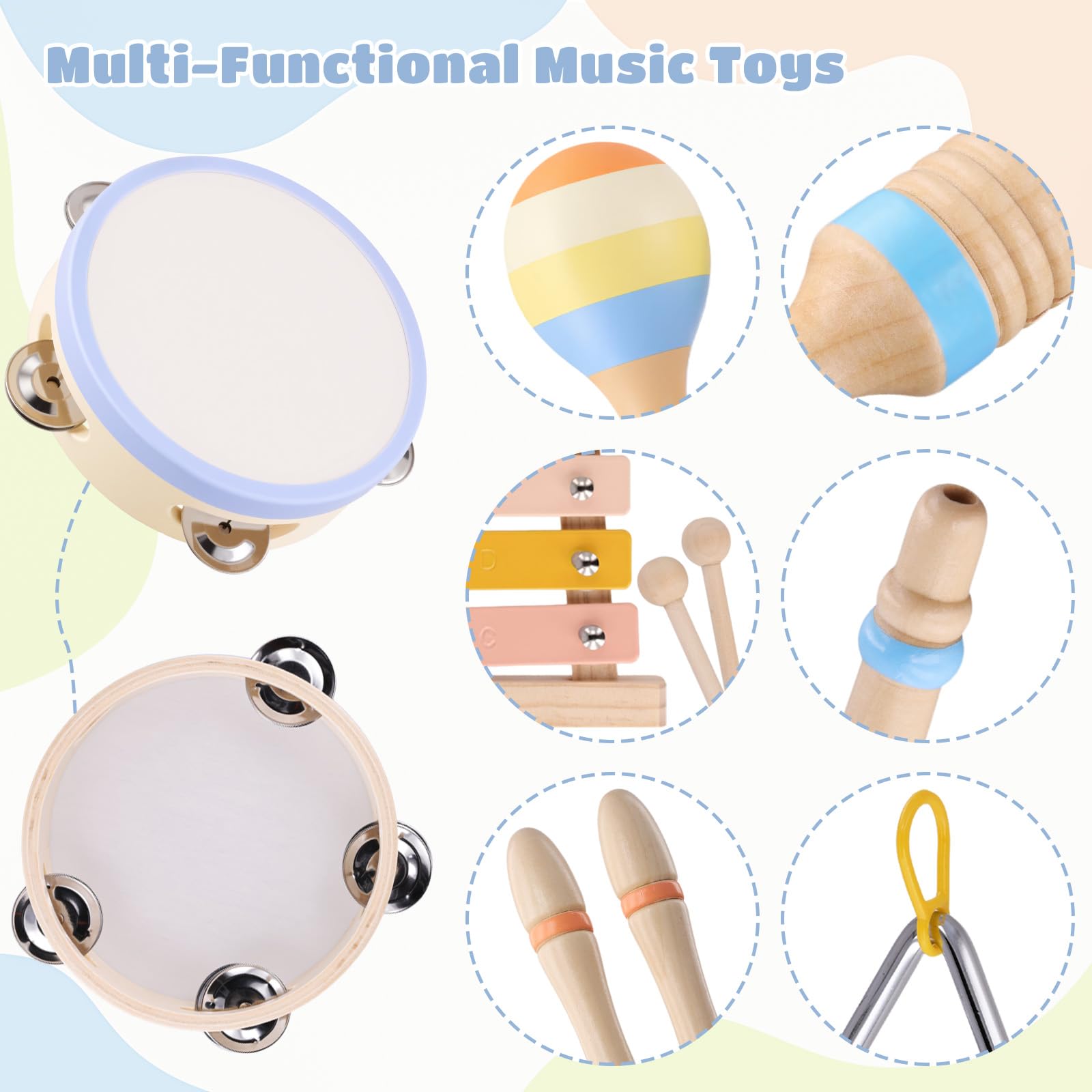 MGparty triangle invites bright percussion learning and graceful practicing for little hands.