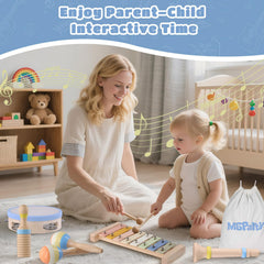 MGparty wood sounder produces crisp tones perfect for cognitive rhythm games.
