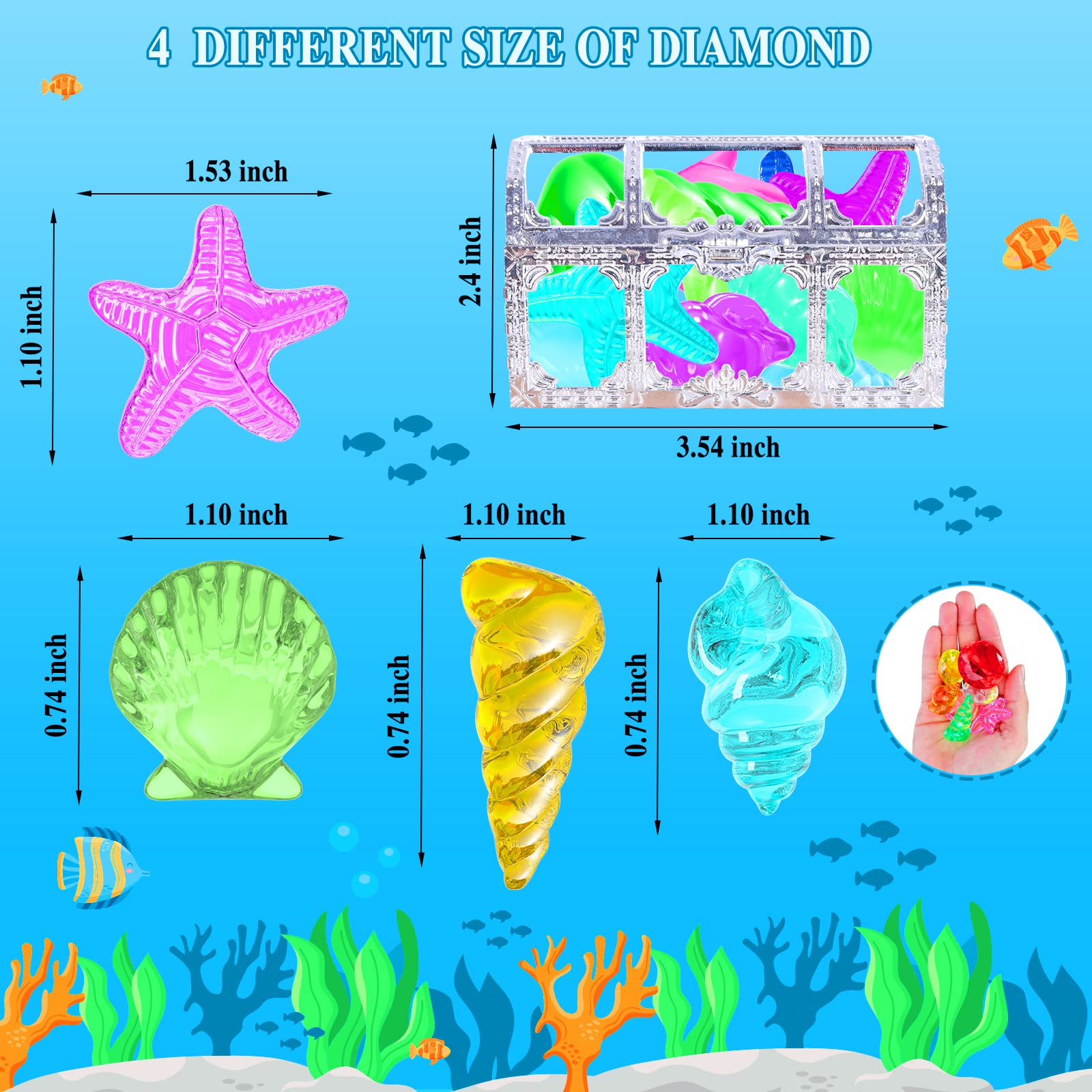 MGparty diving gems blue gem glows brightly for easy underwater finding.