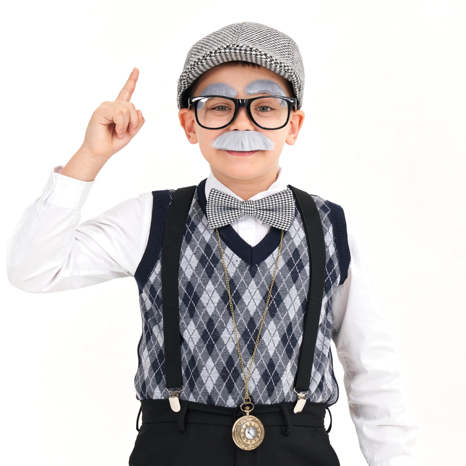 MGparty fake beard and eyebrows with glasses create full character look