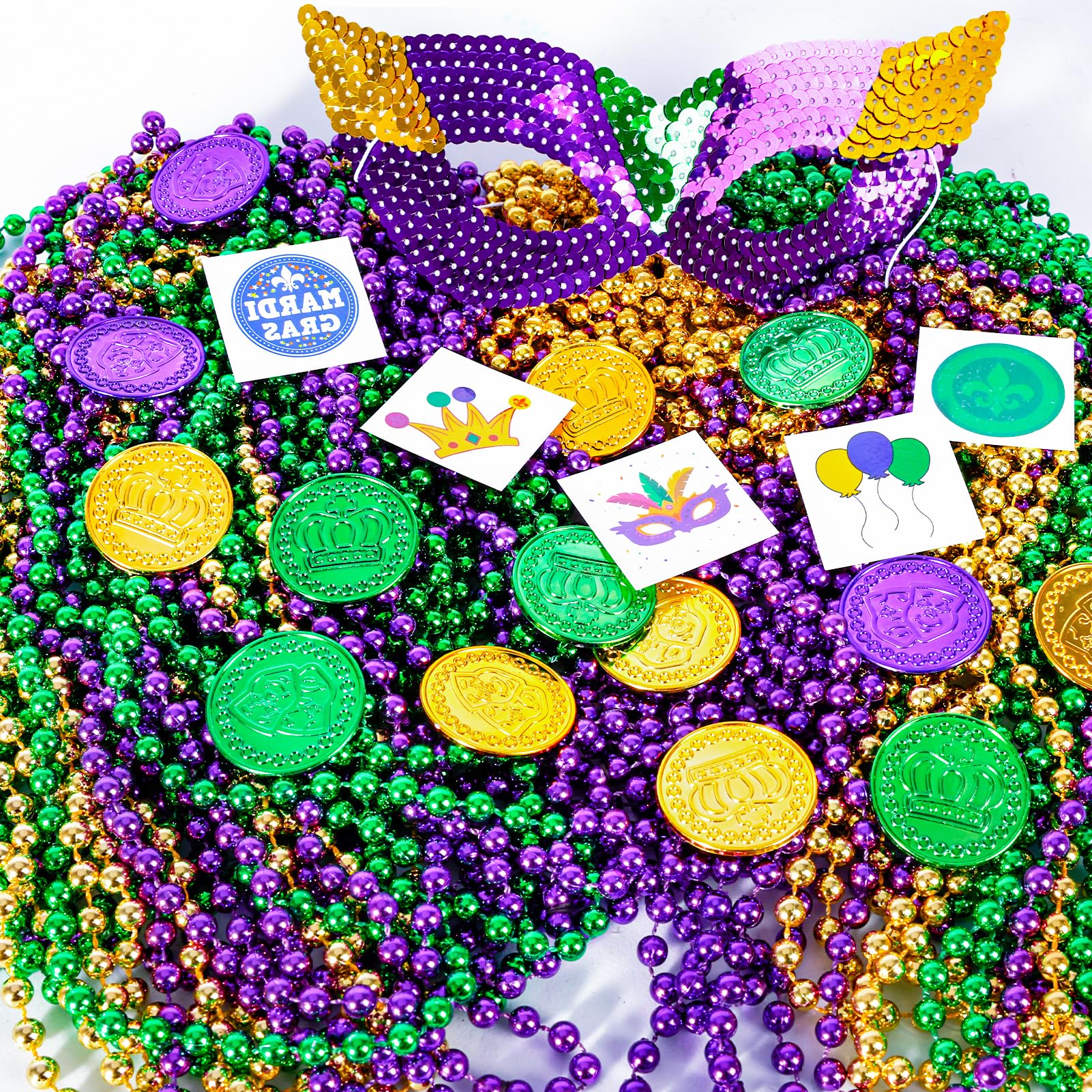 MGparty coins with crown and mask patterns add festive flair to any parade.