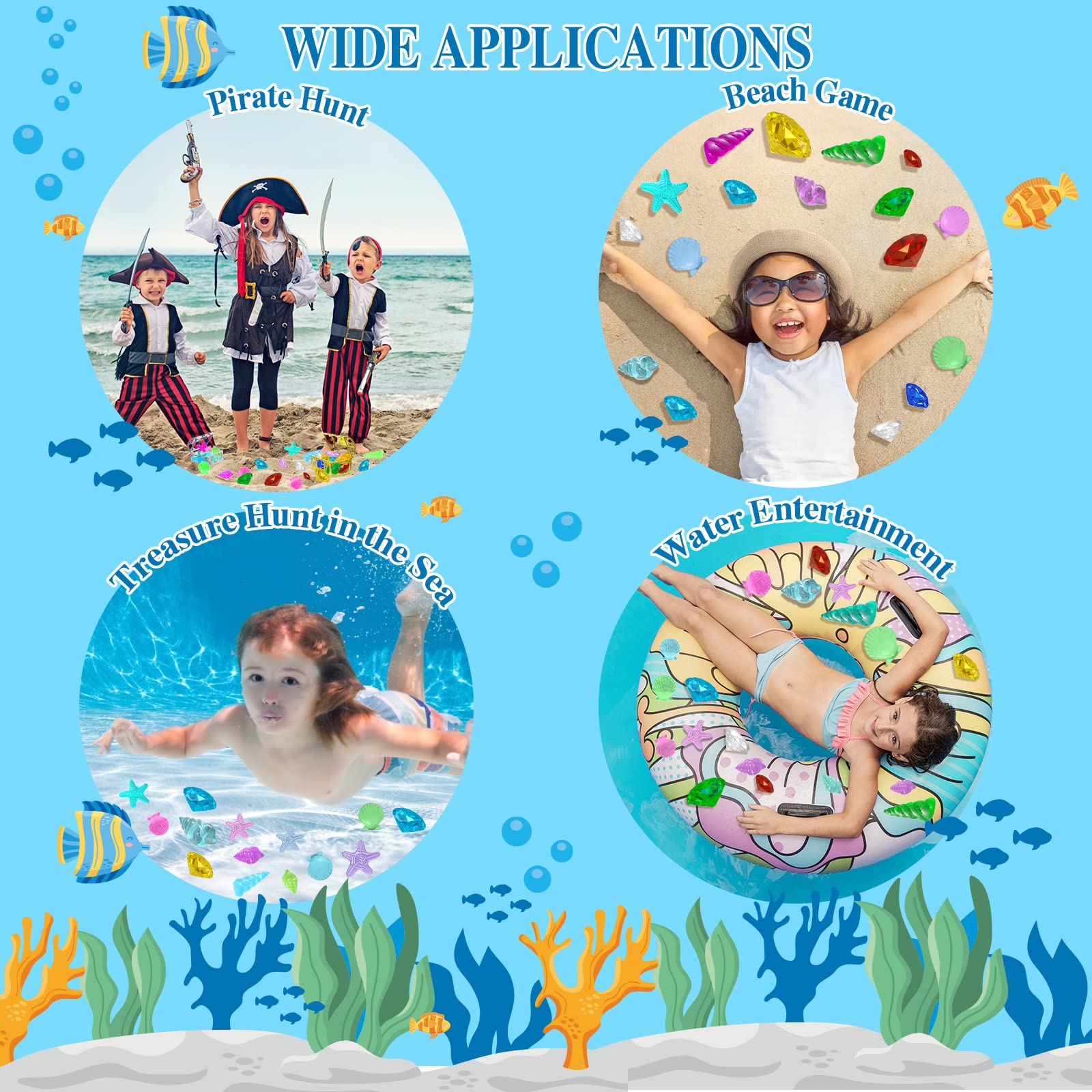 MGparty treasure-themed pool decor enhances summer parties and games.
