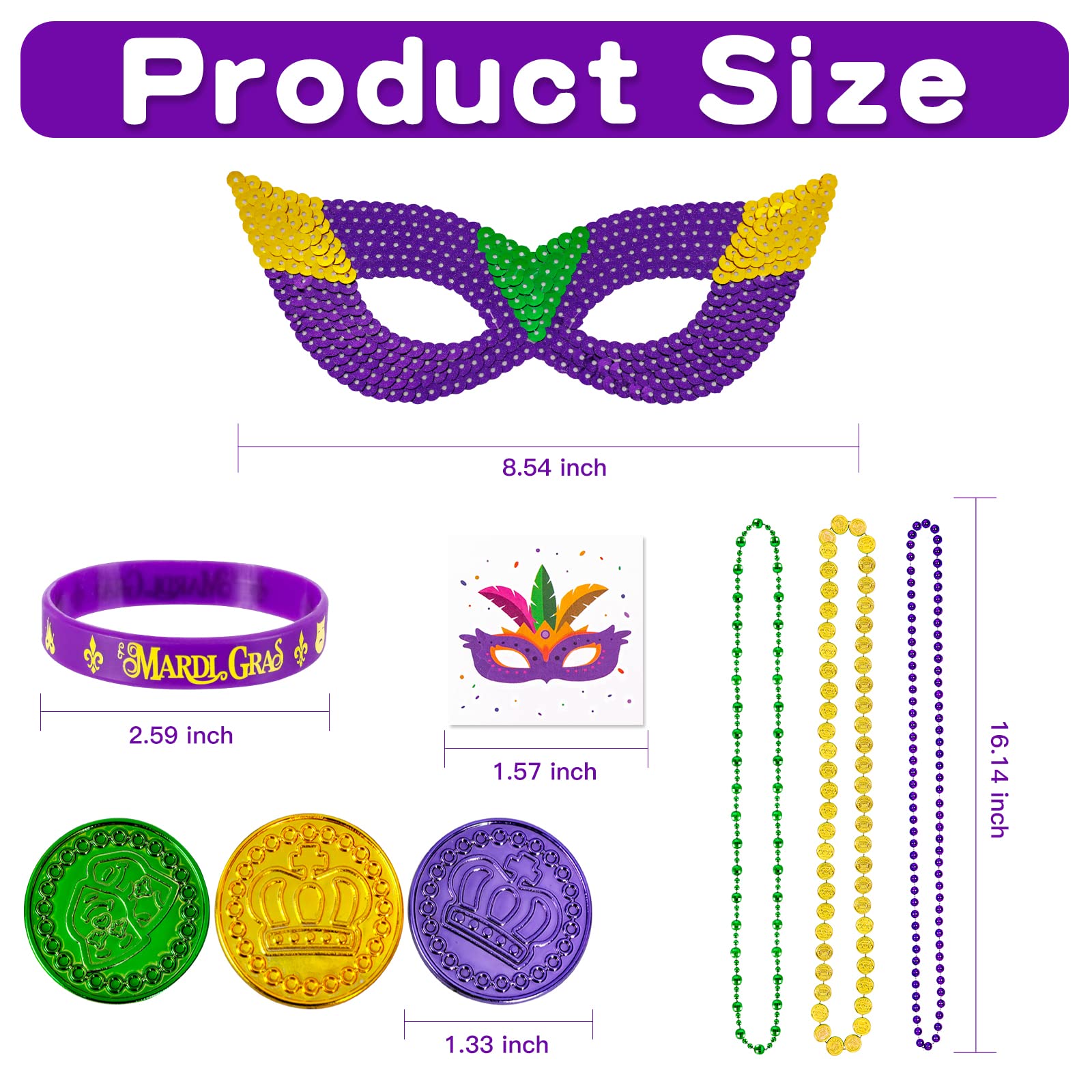 MGparty rubber bracelets 9-pack quick costume accents for guests